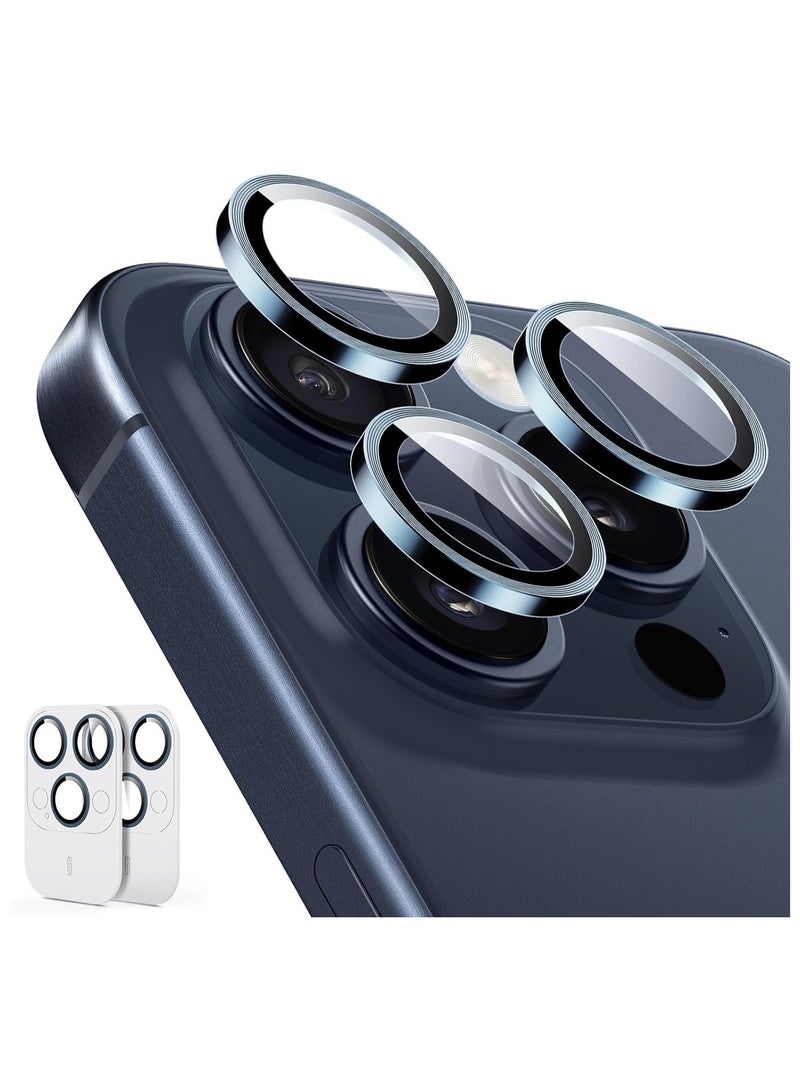 Camera Lens Protector for iPhone 14 Pro Max, Shatterproof, Ultra-thin Aluminum Alloy Ring, Camera Lens Protective Film (Blue) - Image 1
