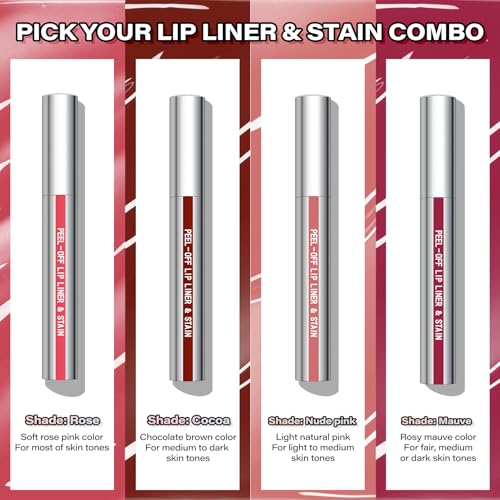 Cilrofelr Peel Off Lip Liner Stain, Long Wear Tattoo Lip Liner with Tweezer, Peel Off Lip Stain with Matte Finish, Long Lasting, Waterproof, Transfer-proof, Highly Pigmented Color (N-Nude Pink) - Image 4
