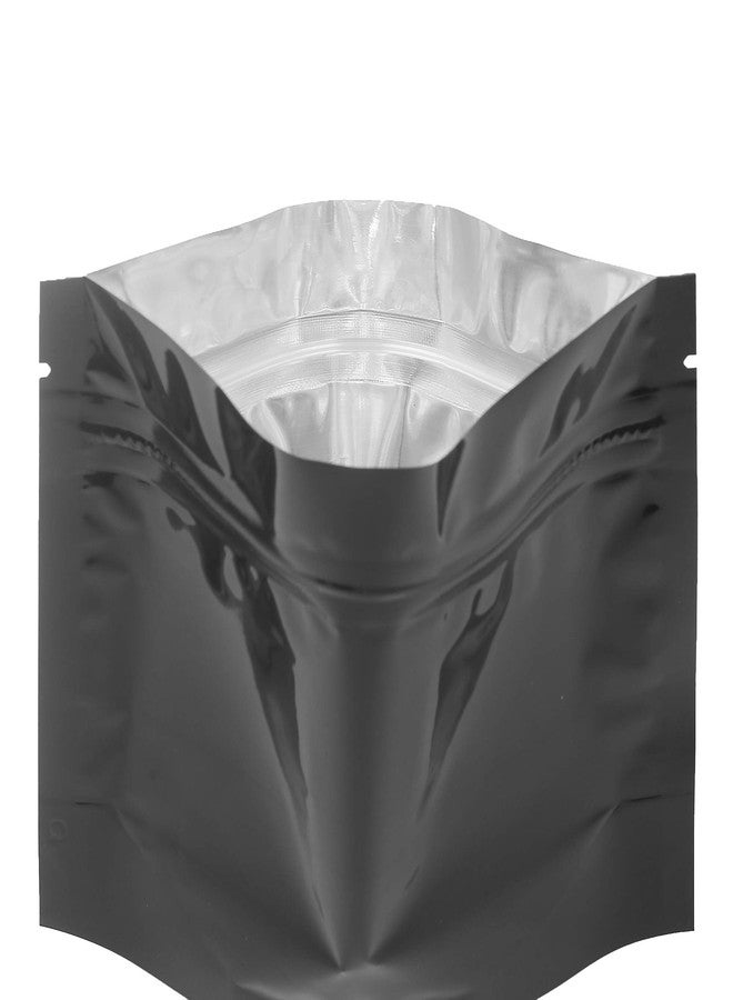 QQ Studio Pack of 100 Double-Sided Glossy Wide Mouth Smell Proof Stand Up Resealable Pouch Bags (Glossy Black, 6.5x5" (3oz)) - Image 5