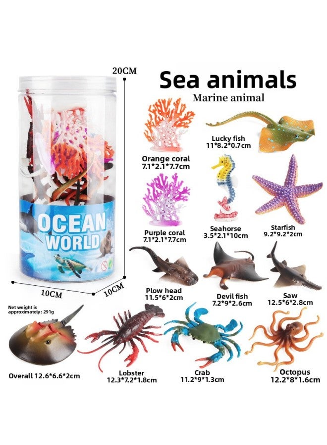 Children's Solid Simulation Mini Marine Animal Model Megalodon Moby Dick Octopus Turtle Dolphin Devil Fish Toy