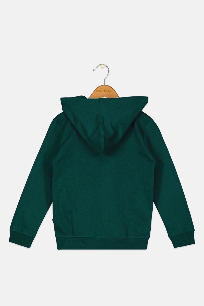 NAUTICA Kids Boy Brand Logo Full Zip Sweatshirt, Grey - Image 2