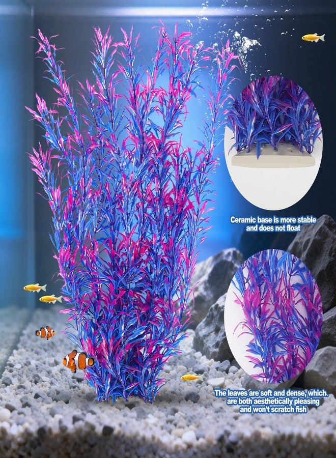 CousDUoBe 21 Inch Aquarium Plants Set Tall Fish Tank Plants - Realistic Artificial Fish Tank Decorations (1 Pcs Large Green Fish Tank Plants, 5 Pcs Small Plants) - Image 4