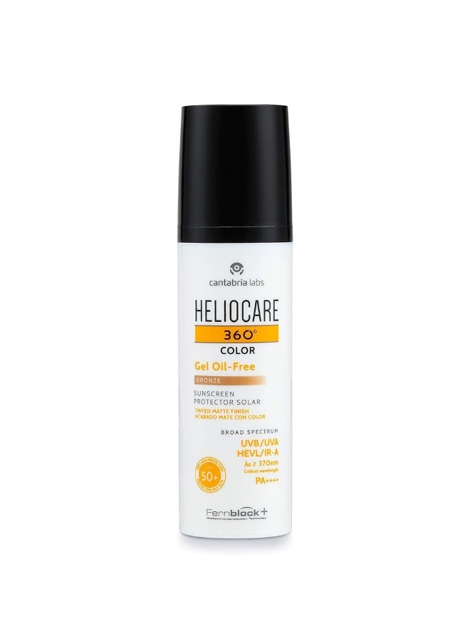 Heliocare 360Â° Gel Oil-Free Broad Spectrum Tinted Sunscreen With SPF50+ & PA++++ - Bronze 50ml