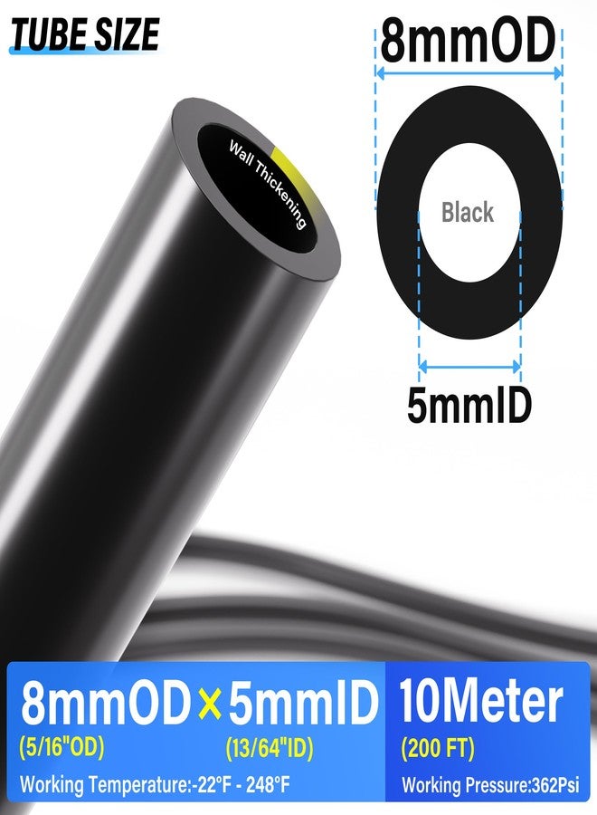 TAILONZ PNEUMATIC Air Line 8mm od Black Pneumatic Nylon Tube 32.8ft Air Brake Tubing Nylon Hose - Image 2