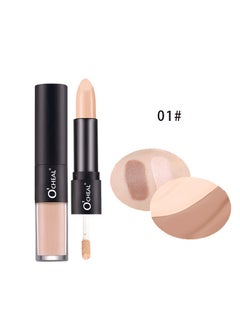 OCHEAL 24 Hours Wear Concealer Stick,Dual-End Concealer Contouring Stick,Cream Contour Bronzer Sticks, Waterproof Face Concealer Pen for Body Face Brighten Facial Shade, Create 3D Makeup(01#)  - Image 2
