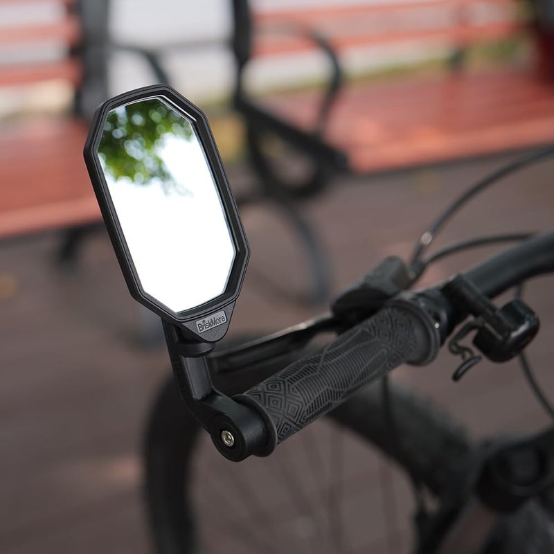 BriskMore Bar End Bike Mirrors, High–Definition Convex Glass Lens for E-Bike Handlebars, Scratch Resistant, Safe Rearview 1 Pair Bicycle Mirror BT-022(Right And Left Side) - Image 5
