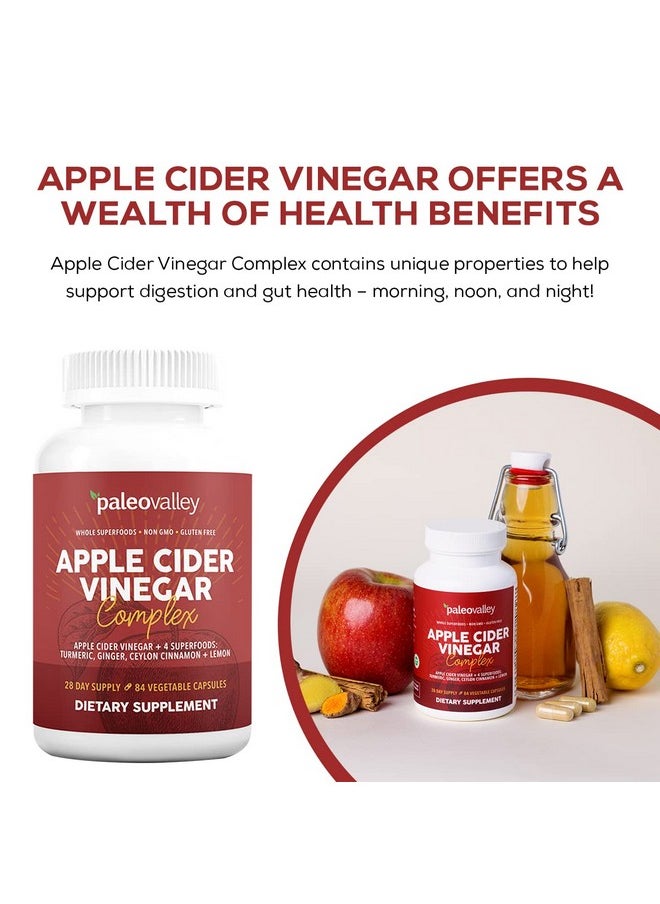 Apple Cider Vinegar Complex Nutritional Supplement With Turmeric Ginger Ceylon Cinnamon And Lemon 84 Capsules Supports A Low Carb Diet Keto Diet And Protein Absorption