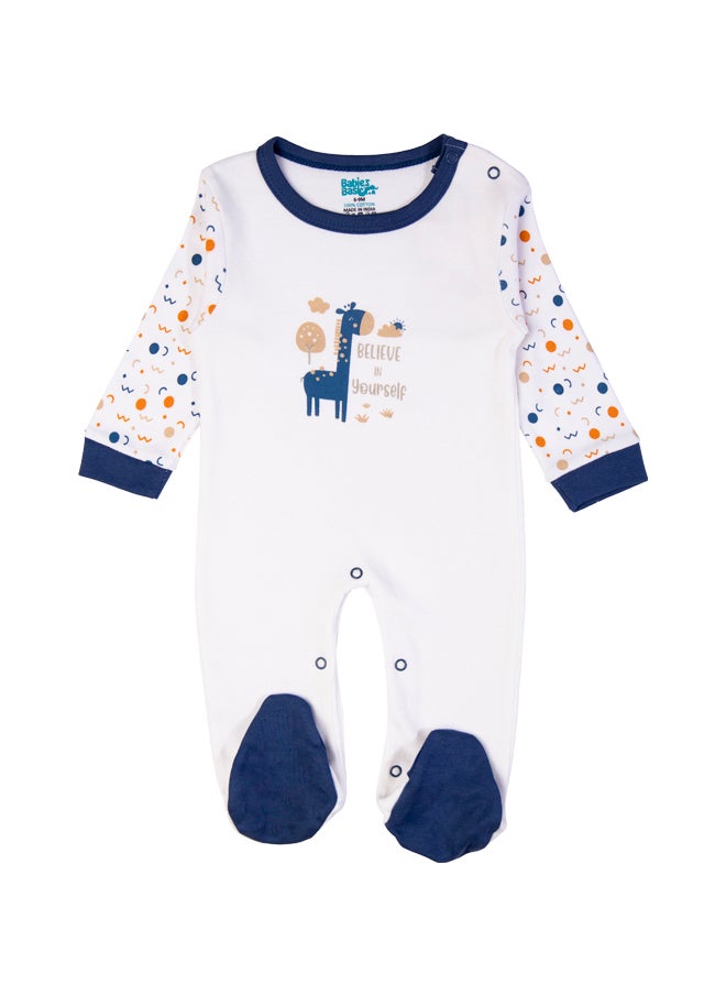 Babies Basic 5 Piece Unisex 100% Cotton Gift Set Include Bib, Romper, Mittens, Cap And Sleepsuit/Jumpsuit- Believe In Yourself  - Image 5