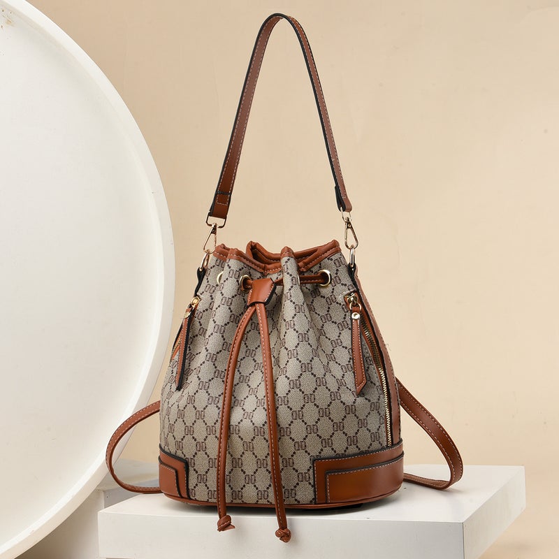 2025 New Product Girl Bucket Bag Fashionable Casual Shoulder Ready-Made Crossbody Versatile And Simple - Image 2