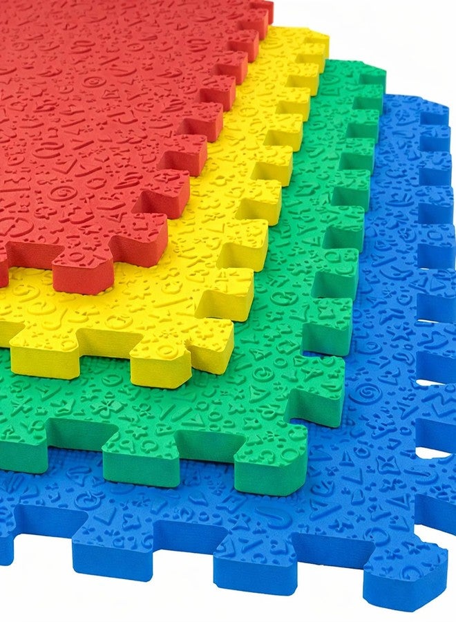 Liltoes Multicolor Play Mat for Kids, Baby Interlocking Playmat for Crawling and Playing - Protective Interlocking Floor Tile for Kids Play Room- 60x60cm - 12mm Thickness (Pack of 4-16 Sq ft Area) - Image 1