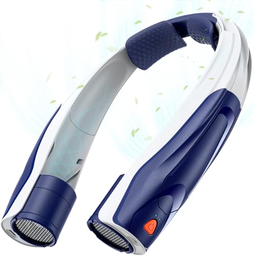 BOTDOYS Neck Fan for Men Portable 5S Fast Cooling 6000mAh Battery Air Volume 6 Speeds Personal Fan for Fathers Dad UltraQuiet USB Quick Rechargeable Wearable Cooling Fan Dark Blue - Image 1