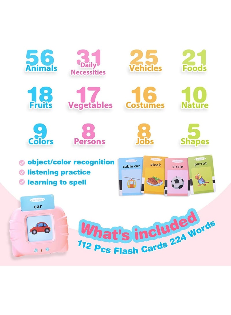 Learning Flash Cards for Toddlers，Arabic Toddlers Reading Machine with 112 Cards - Learning Animals Colors Shapes Audible  - Image 4