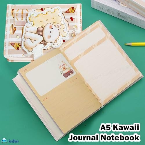 FunBlast Aesthetic Diary for Girls – Cuddly Cuties A5 Kawaii Journal Notebook | 192-Page Stylish Diary for School, Home, Office & Travel (Light Brown) - Image 5