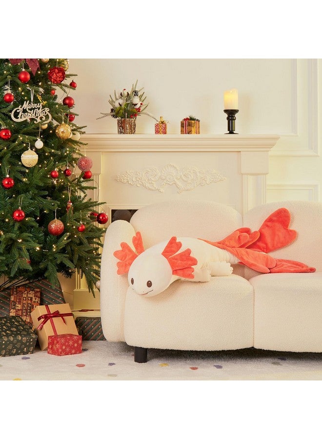 ماوجولان حيوان أكسولوتل محشو كبير، لعبة وسادة أكسولوتل كبيرة محشوة، وسادة جسم أكسولوتل محشوة عملاقة كهدية للعطلات وأعياد الميلاد وعيد الميلاد باللون الوردي - Image 3