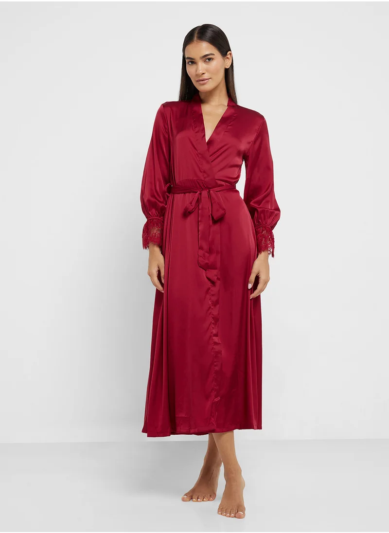 ايلا Night Robe With Back Lace Detail