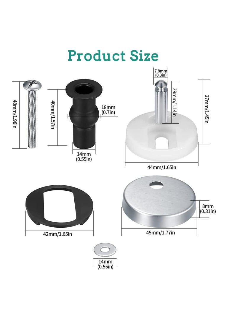 Oasisgalore 4-Pack Quick-Release Toilet Seat Fixings Hinges, Universal Fit for Blind Hole Toilet Seats  - Image 2