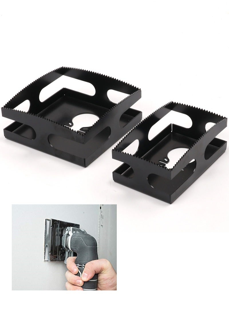 Aikanbo 2PCS One-Step Stainless Steel Square Hole Cutter and Rectangle Slot Cutter for Drywall Outlet Cutouts ，Efficient & Durable Tool - Image 1