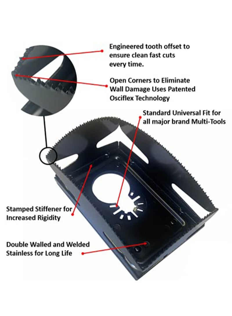 Aikanbo 2PCS One-Step Stainless Steel Square Hole Cutter and Rectangle Slot Cutter for Drywall Outlet Cutouts ，Efficient & Durable Tool - Image 4