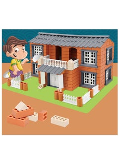 Miniature Brick House Kit Mini Villa Model Building Doll Houses Assembling Toy