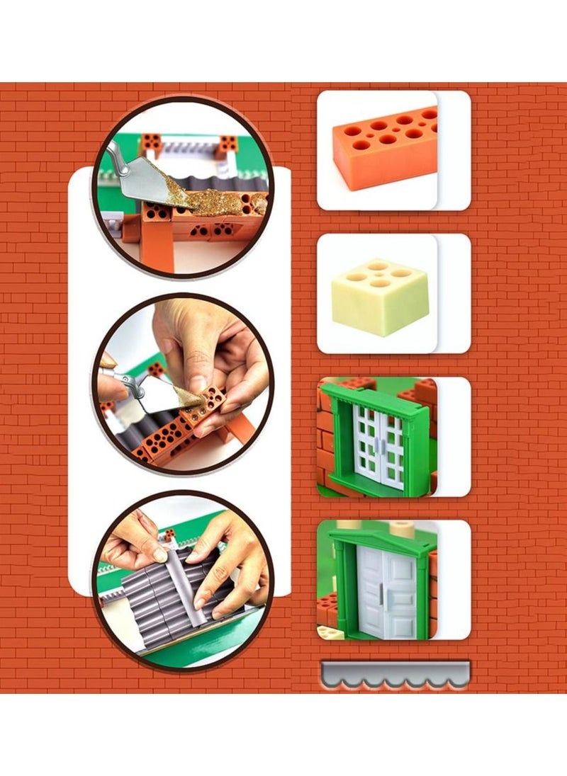 Generic - Miniature Brick House Kit Mini Villa Model Building Doll Houses Assembling Toy - Image 1