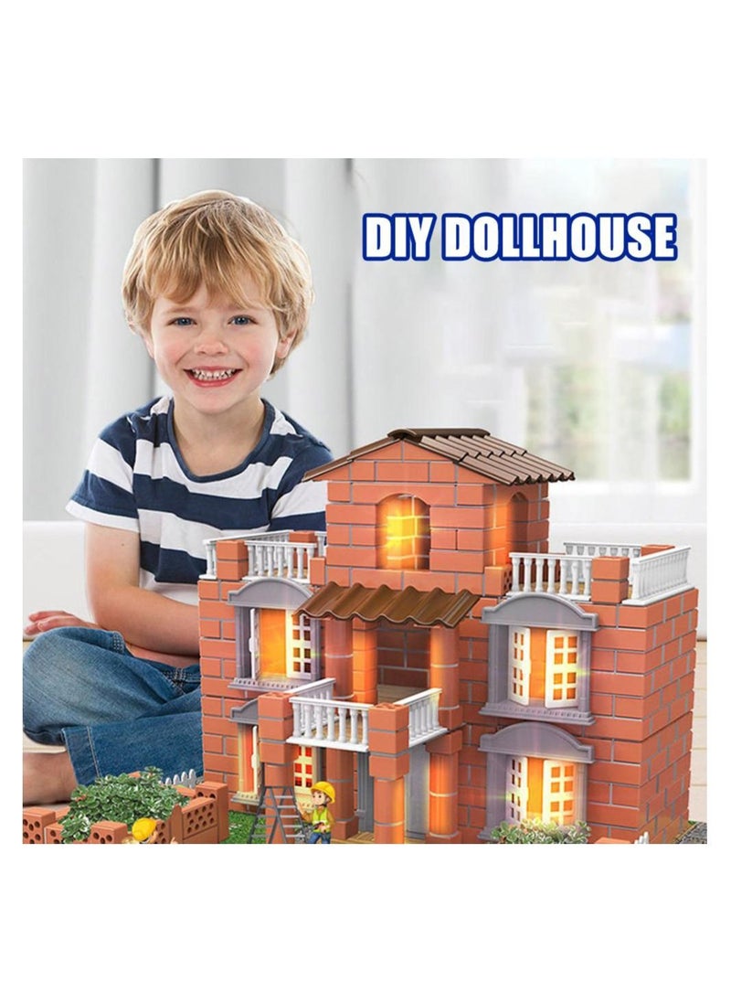 Generic - Miniature Brick House Kit Mini Villa Model Building Doll Houses Assembling Toy - Image 1