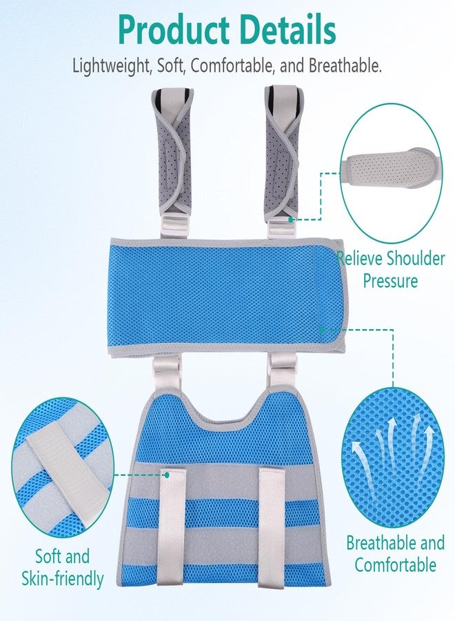 lefeke Arm Sling Shoulder Immobilizer for Women and Men - Breathable & Adjustable, Fit Left/Right Arm - Rotator Cuff Support Brace - Comfort Sling for Shoulder, Elbow, Wrist Recovery (Blue) - Image 5