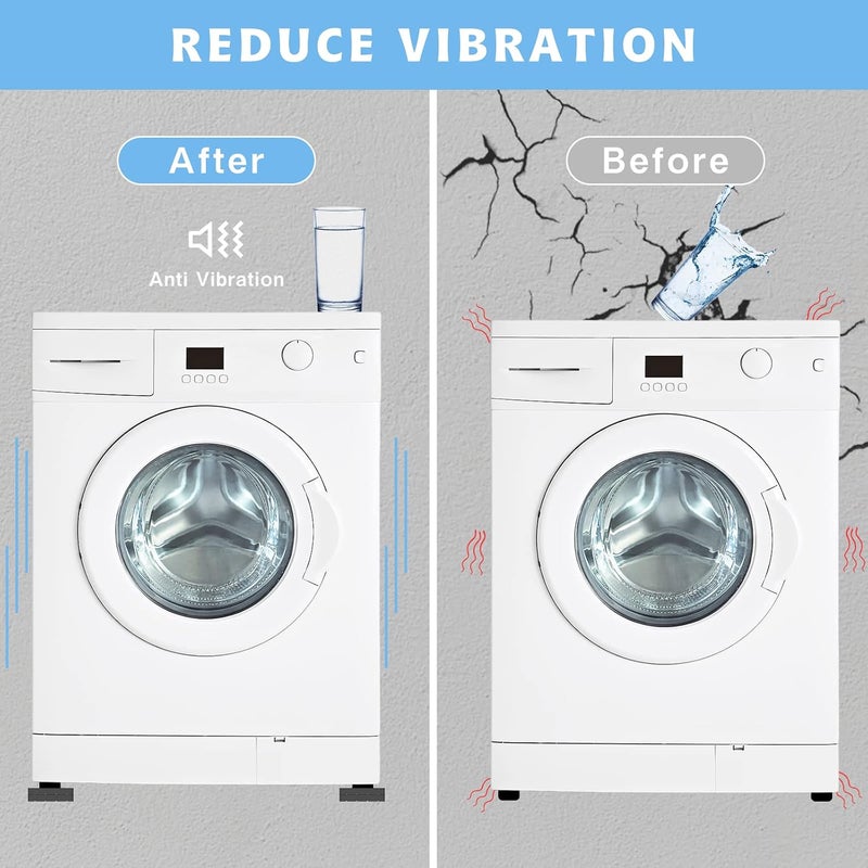 SEISSO Anti Vibration Pads for Washing Machine, Anti Vibration Pads Prevent Washer & Dryer Moving Shaking Walking, Noise Dampening Anti Vibration Washing Machine Support, Shock Absorbing Mat-Square Advanced minimal build - Image 4