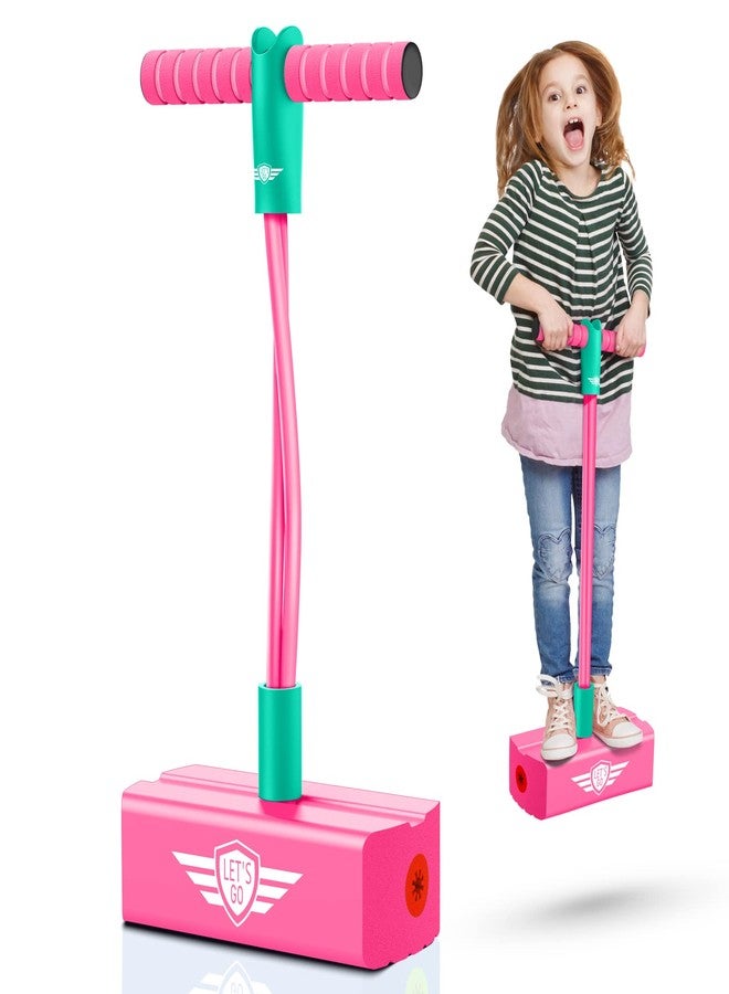 CUUGO LET'S GO! CG Pogo Stick Toys for 3-12 Year Old Girls, Foam Pogo Jumper Toys for Age 3-12 Years Old Kids Pogo Stick Autism Toys Outdoor Toys Party Birthday Stocking Stuffers Fun Toys, Rose Red - Image 1