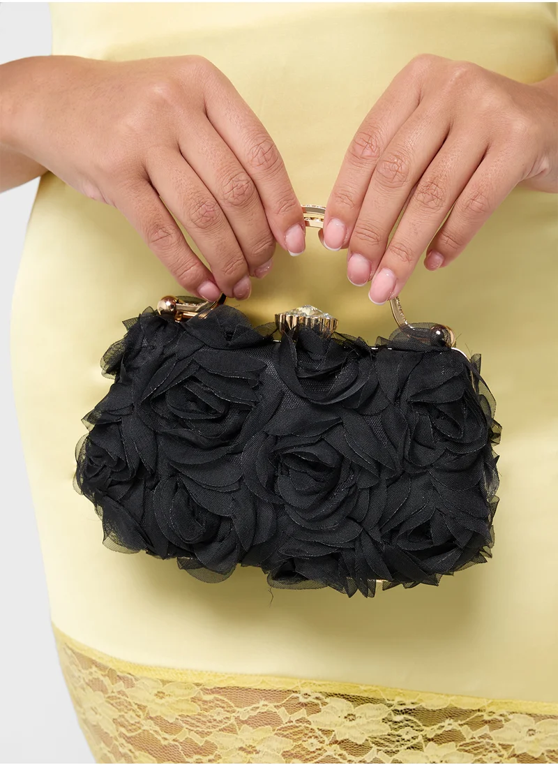 Ginger Boutique Rose Floral  Clutch Bag