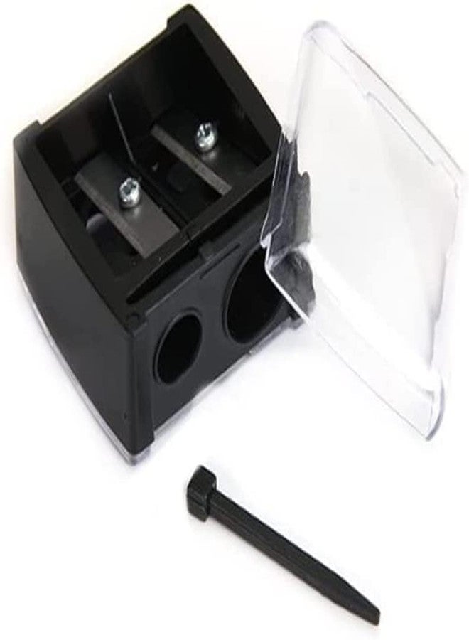 Weicoca Eyebrow Eyeliner Pencil Sharpener, Dual Holes Eye Pencil Sharpener with Cover, Easy to Clean, Travel-Friendly Cosmetic Sharpener, Makeup Pencil Sharpener - Image 4