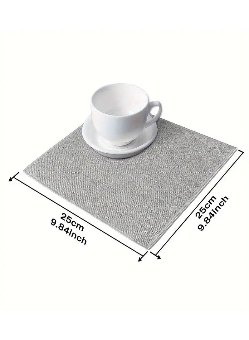 Gray Microfiber Towel Set - 10 Pieces - Ultra Absorbent & Multi-Purpose - Lint-Free - microfiber towels, cleaning towels, kitchen towels, bathroom towels, car towels, glass towels, gray towels, multi-purpose towels, lint-free towels.