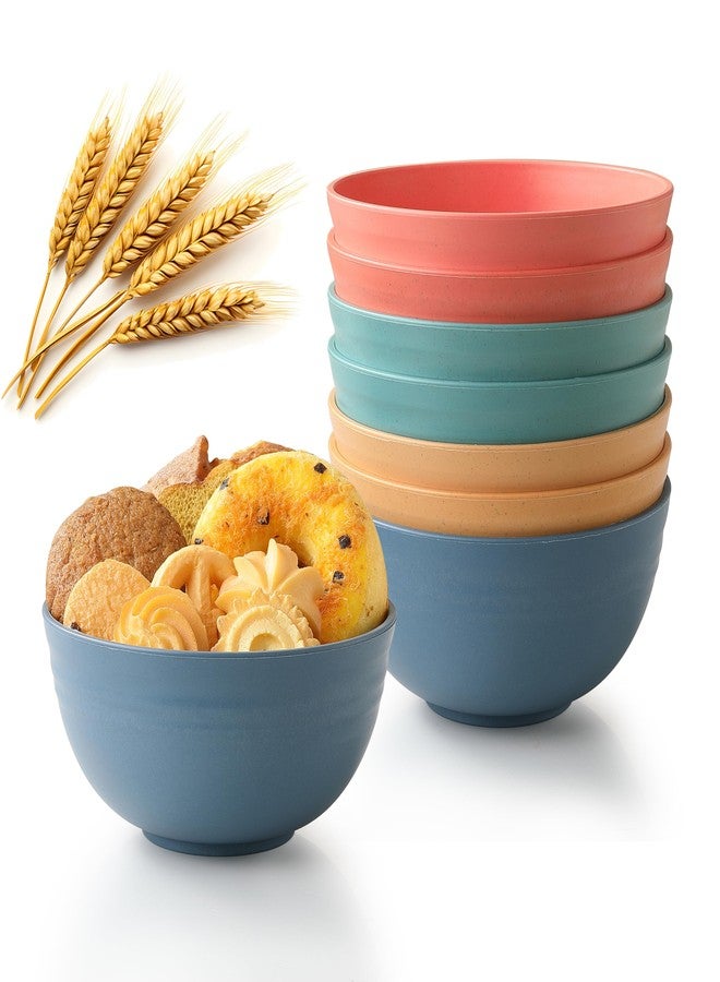 MONGSEW Unbreakable Wheat Straw Cereal Bowls, Microwave & Dishwasher Safe Kitchen Bowls for Cereal, Snack, Rice, Soup and Salad, 4 Colors, BPA Free, 26oz (Set of 8) - Image 1