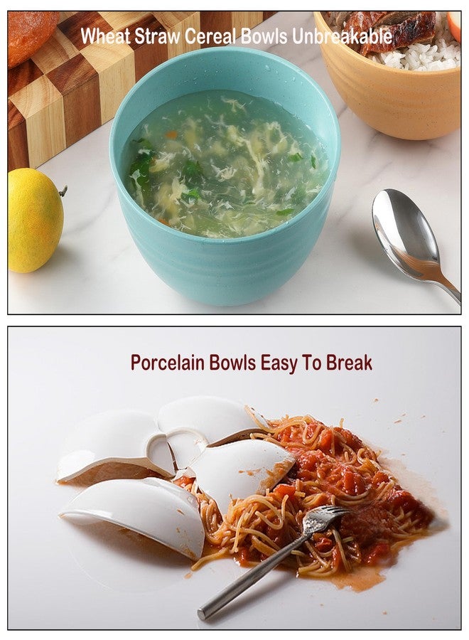 MONGSEW Unbreakable Wheat Straw Cereal Bowls, Microwave & Dishwasher Safe Kitchen Bowls for Cereal, Snack, Rice, Soup and Salad, 4 Colors, BPA Free, 26oz (Set of 8) - Image 3