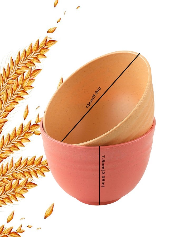 MONGSEW Unbreakable Wheat Straw Cereal Bowls, Microwave & Dishwasher Safe Kitchen Bowls for Cereal, Snack, Rice, Soup and Salad, 4 Colors, BPA Free, 26oz (Set of 8) - Image 2