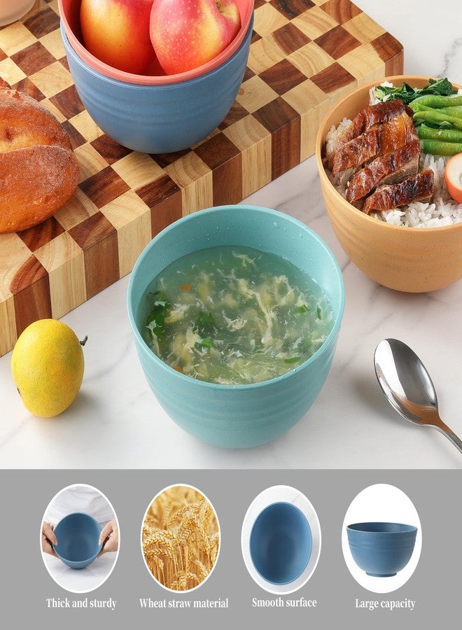 MONGSEW Unbreakable Wheat Straw Cereal Bowls, Microwave & Dishwasher Safe Kitchen Bowls for Cereal, Snack, Rice, Soup and Salad, 4 Colors, BPA Free, 26oz (Set of 8) - Image 5