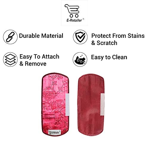 E-Retailer® Waterproof PVC 3-Layered Fridge Handle Cover Set of 2Pcs. For Refrigerator and Microwave oven (Color-Red Floral, Size-12x6 Inches) - Image 4