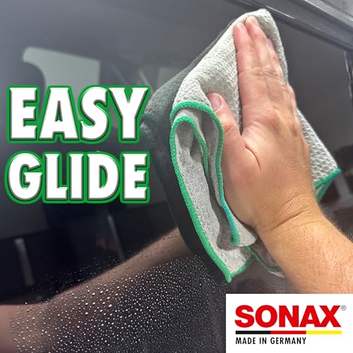 SONAX Glass Cleaning Microfiber Cloths | Lint-Free Waffle Weave Towels for Streak-Free Glass & Mirrors | Ultra-Absorbent, Non-Shedding, High Clarity Finish | 3-Pack | 451541 | 16" x 16" - Image 5