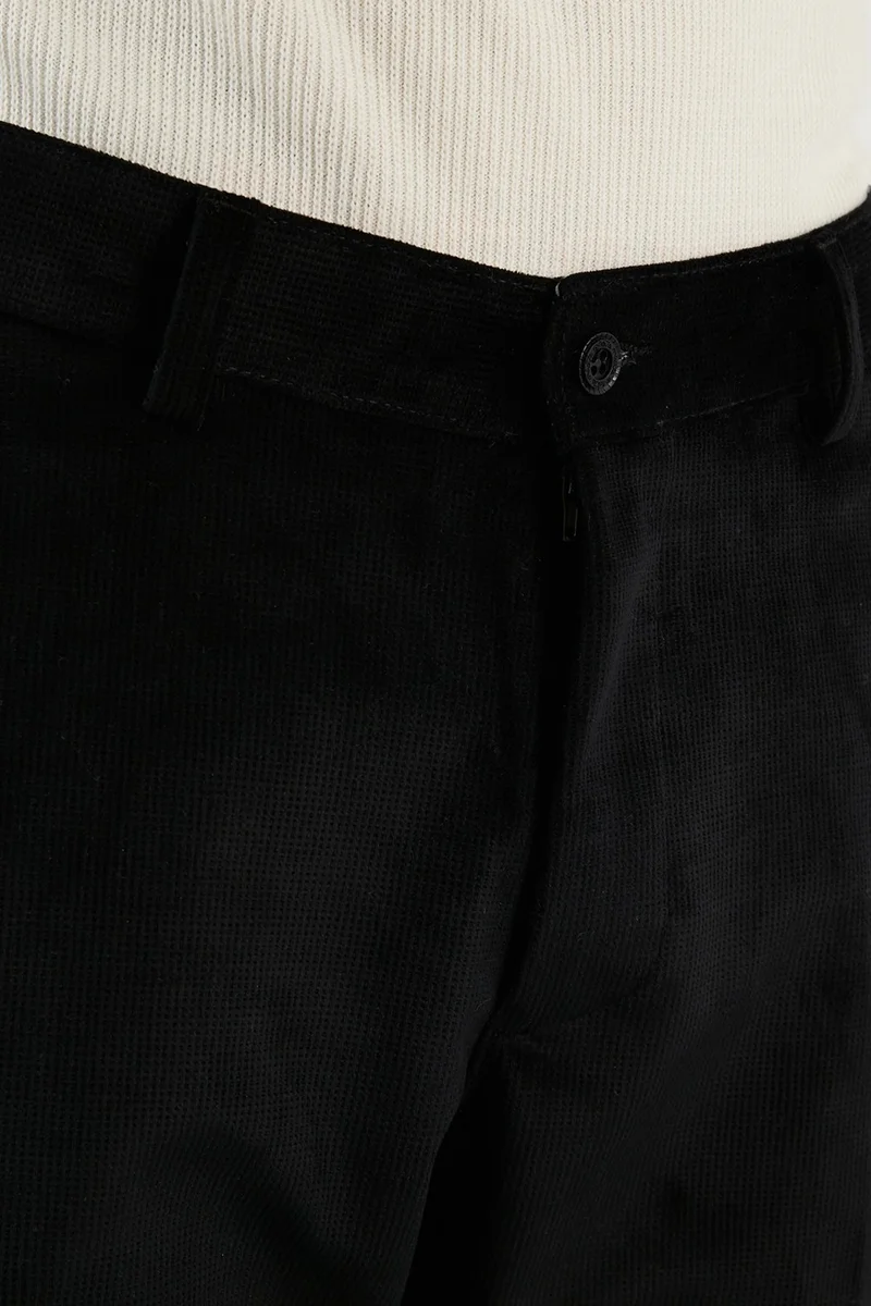 Buratti Normal Waist Regular Fit Straight Leg Velvet Trousers Men's Velvet Trousers 645MERLIN