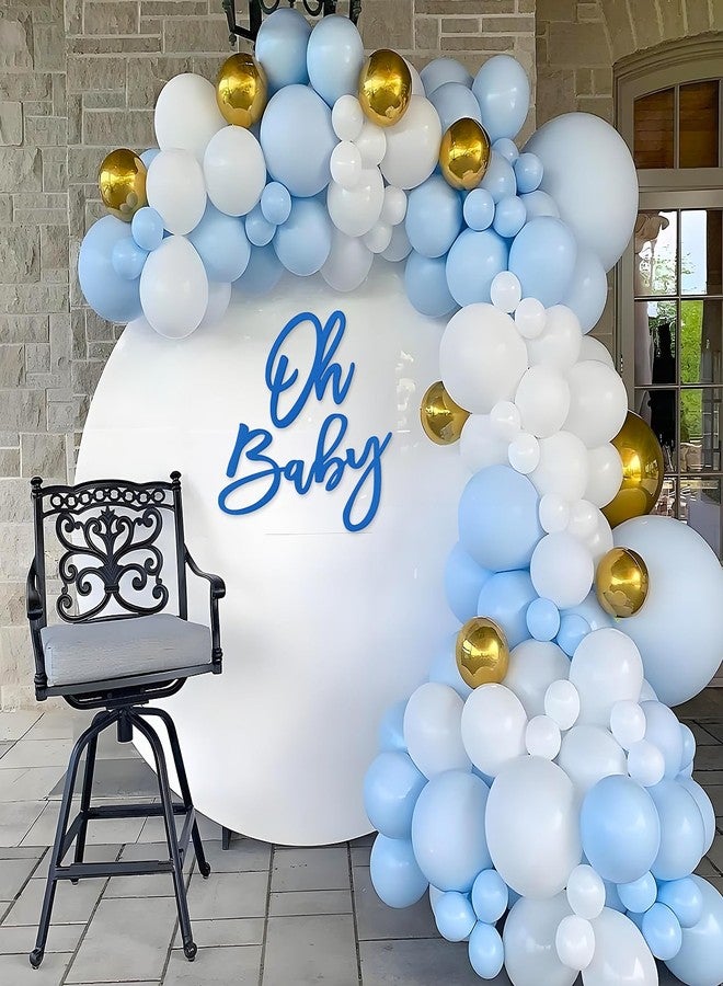 MASTRON 'Oh Baby' Sign for Backdrop - Felt Baby Shower Banner Boy Girl Decorations Gender Reveal 1st Birthday Party Photography Background - Blue - Image 3