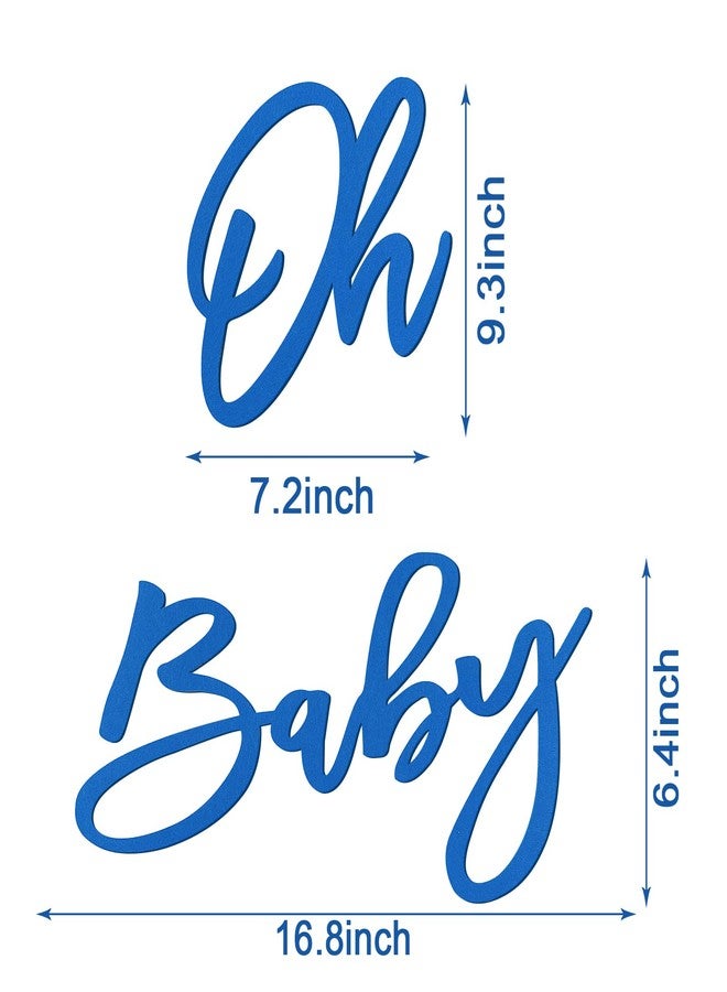 MASTRON 'Oh Baby' Sign for Backdrop - Felt Baby Shower Banner Boy Girl Decorations Gender Reveal 1st Birthday Party Photography Background - Blue - Image 2
