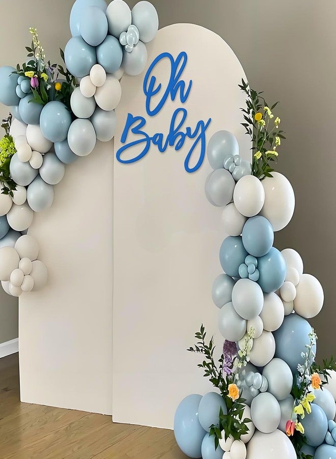 MASTRON 'Oh Baby' Sign for Backdrop - Felt Baby Shower Banner Boy Girl Decorations Gender Reveal 1st Birthday Party Photography Background - Blue - Image 5