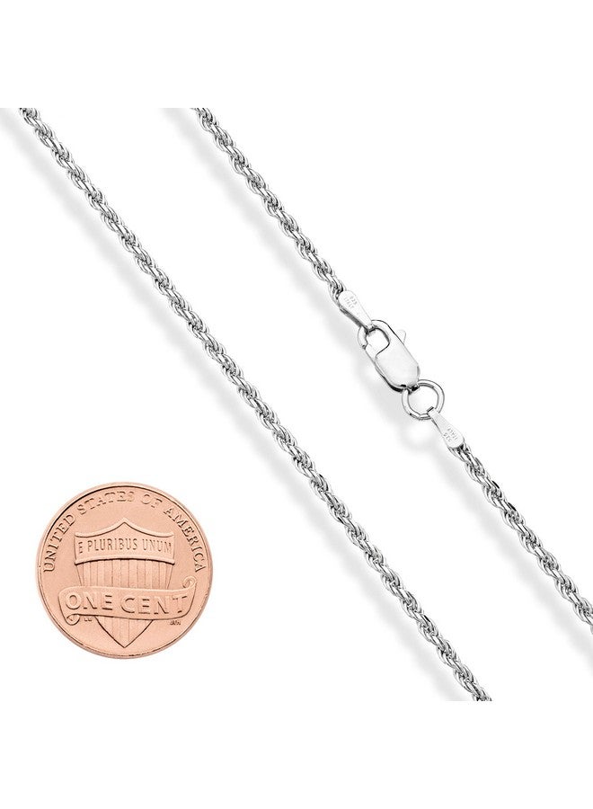 Miabella Solid 925 Sterling Silver Italian 2mm, 3mm Diamond-Cut Braided Rope Chain Necklace for Men Women Made in Italy (2mm, Length 20 Inches) - Image 1
