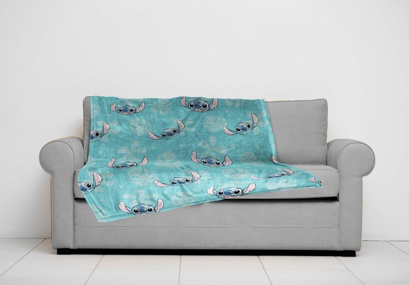 Jay Franco Plush Throw Blanket – 46" x 60" Inch Cartoon Kids Soft & Cozy Fleece Throw for Bedroom & Couch Décor, Official Licensed Product, Blue - Lilo & Stitch - Image 2