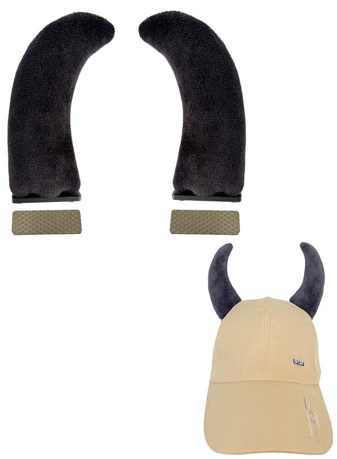 Diycoming 1 Pair Magnetic Devil Horns for Caps,Removable Hat Accessories for Halloween Christmas Party Dress Up(Black) - Image 1