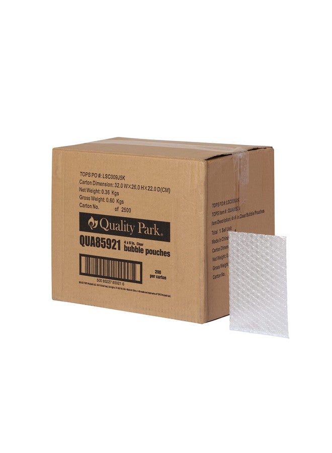 Quality Park Clear Bubble Pouches Cushioned Packing And Shipping Bags Great For Storage Or Mailing Reusable 4"X 6" 200/Box (Qua85921) - Image 1