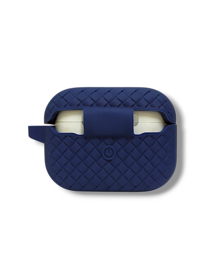 AirPods Pro 2 Silicone Case with Stylish Ribbed Design - Navy  - Image 4