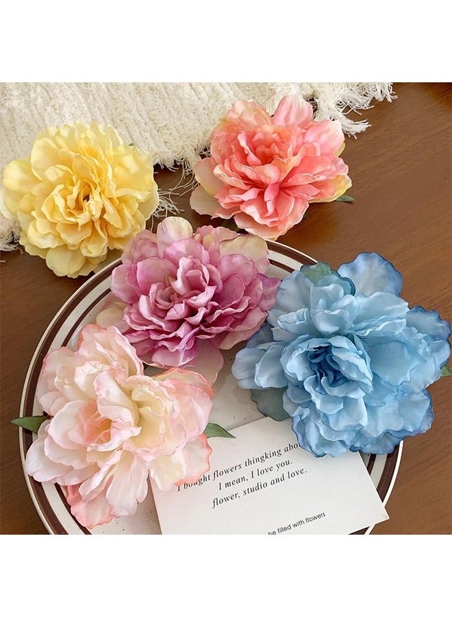 4 Pcs Hawaiian Flower Hair Clips, Rose Hair Clips Hair Barrettes, Hair Accessories for Vacation Beach Party (Colorful) - Image 5