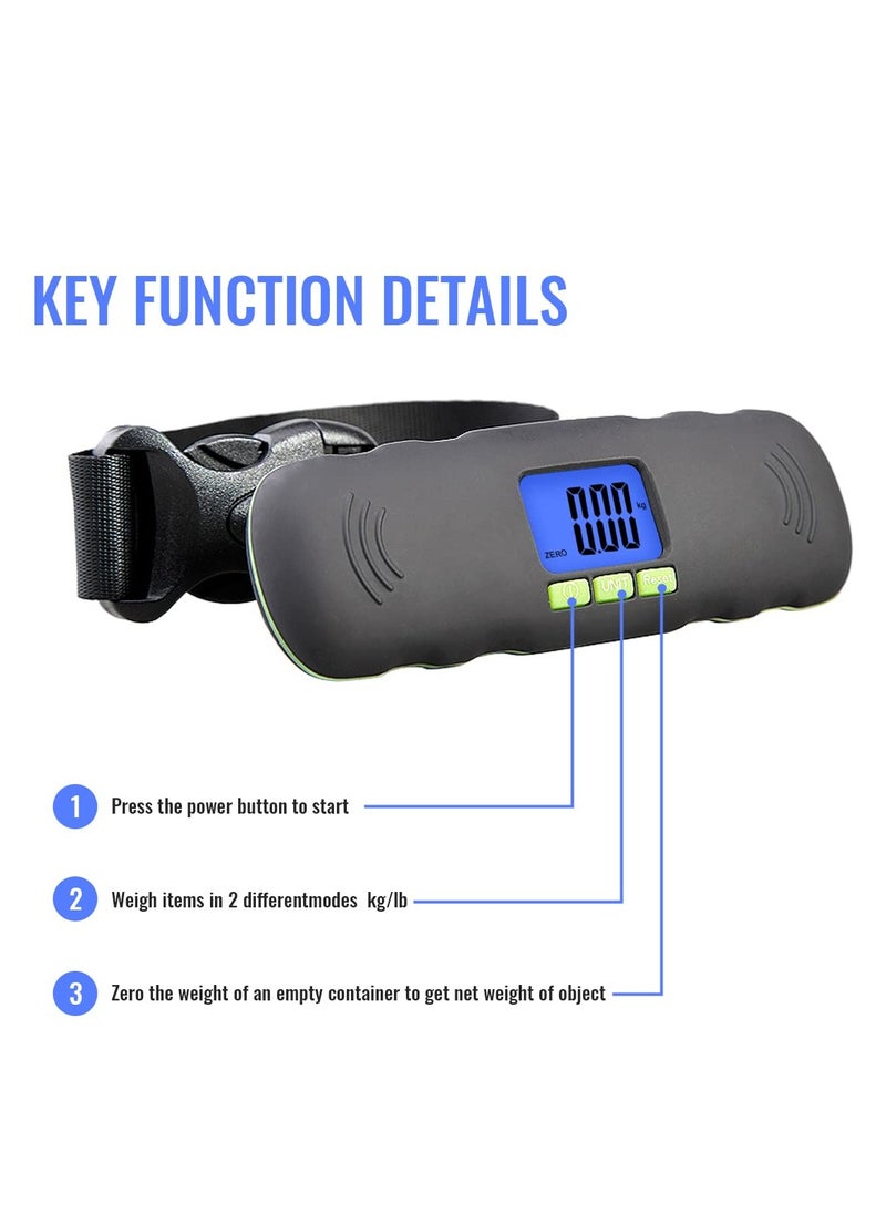 Generic - Portable Digital Luggage Scale with Backlit Display, 110LB Capacity Hanging Baggage Scale for Travel, Features Scale Lock and Hook, Battery Included. - Image 1