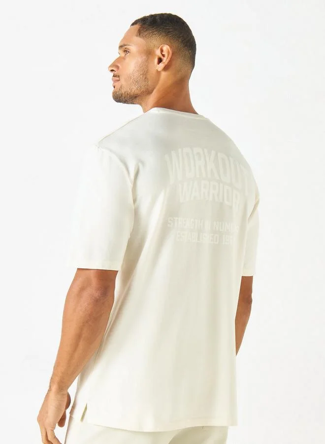 ADOT by Splash Typographic Print T-shirt with Round Neck and Short Sleeves