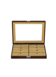 Laveri Genuine Leather Earring Box Organizer Storage Earrings Stud Tray Showcase Storage Case